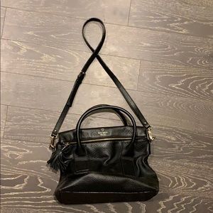kate spade pebbled black bag, crossbody or tote